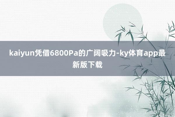 kaiyun憑借6800Pa的廣闊吸力-ky體育app最新版下載